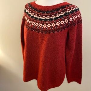 Northern Reflections - Women's  Sweater - Size M – Red /Fair Isle - Soft Knit